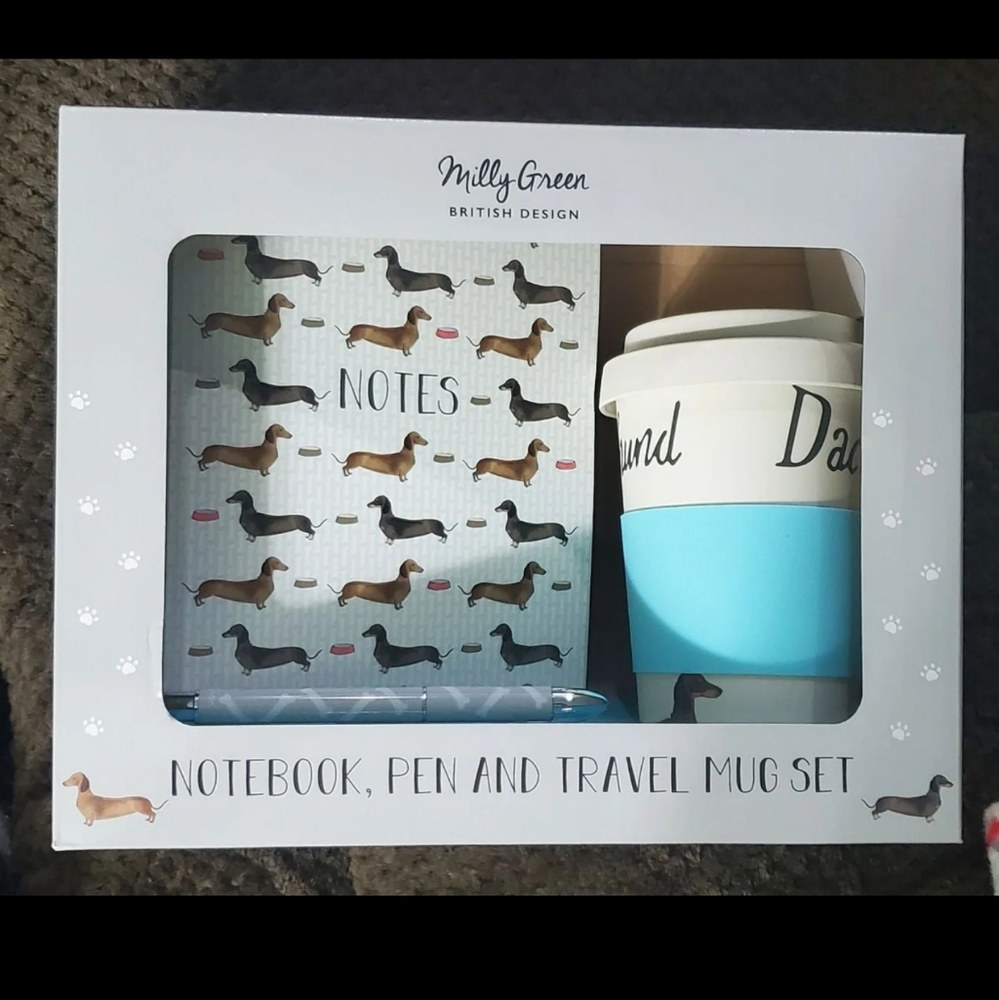 Dachshund Notebook Tumbler Pen Travel Set